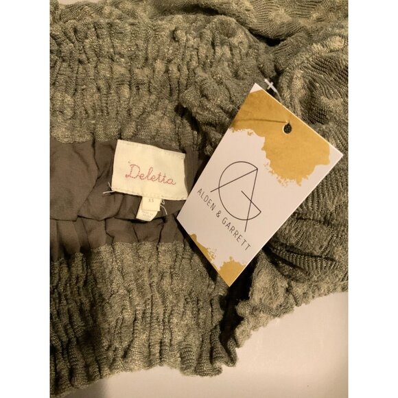 Deletta Anthropologie Green Floral Lace Off-The-Shoulder Top, Size XS - Picture 7 of 7